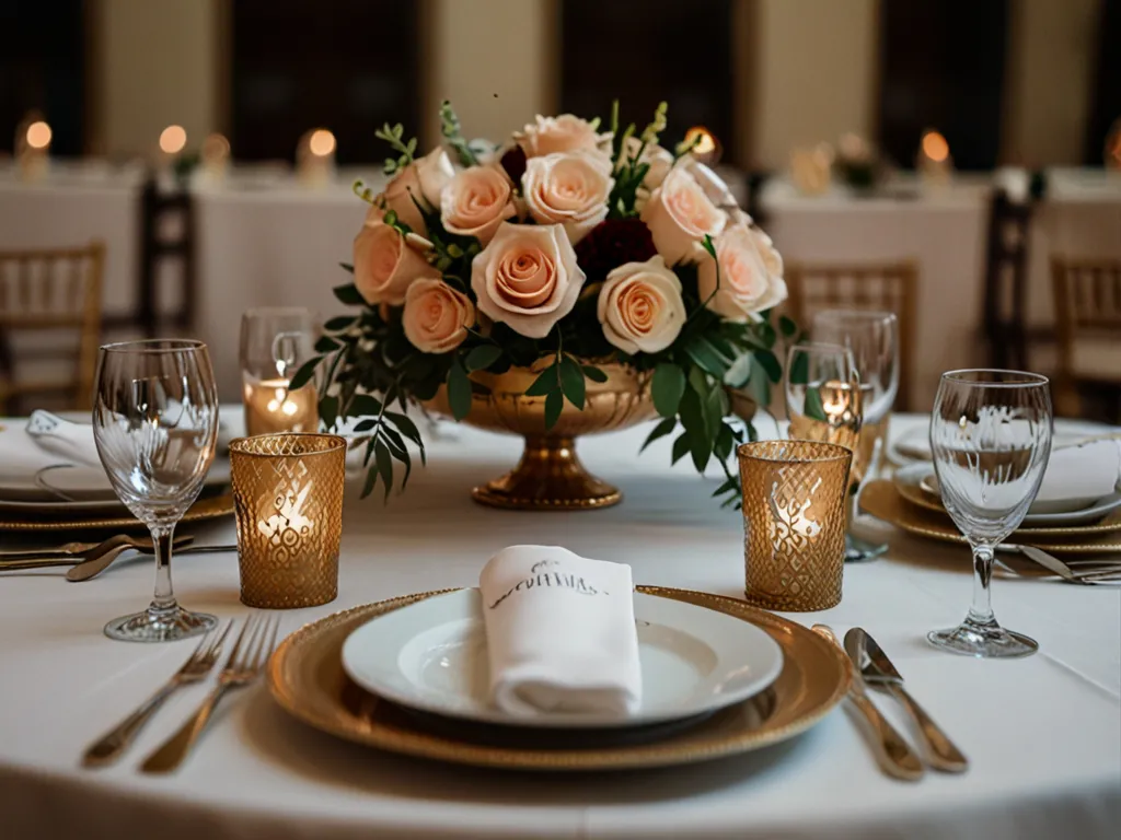 Wedding reception table setting